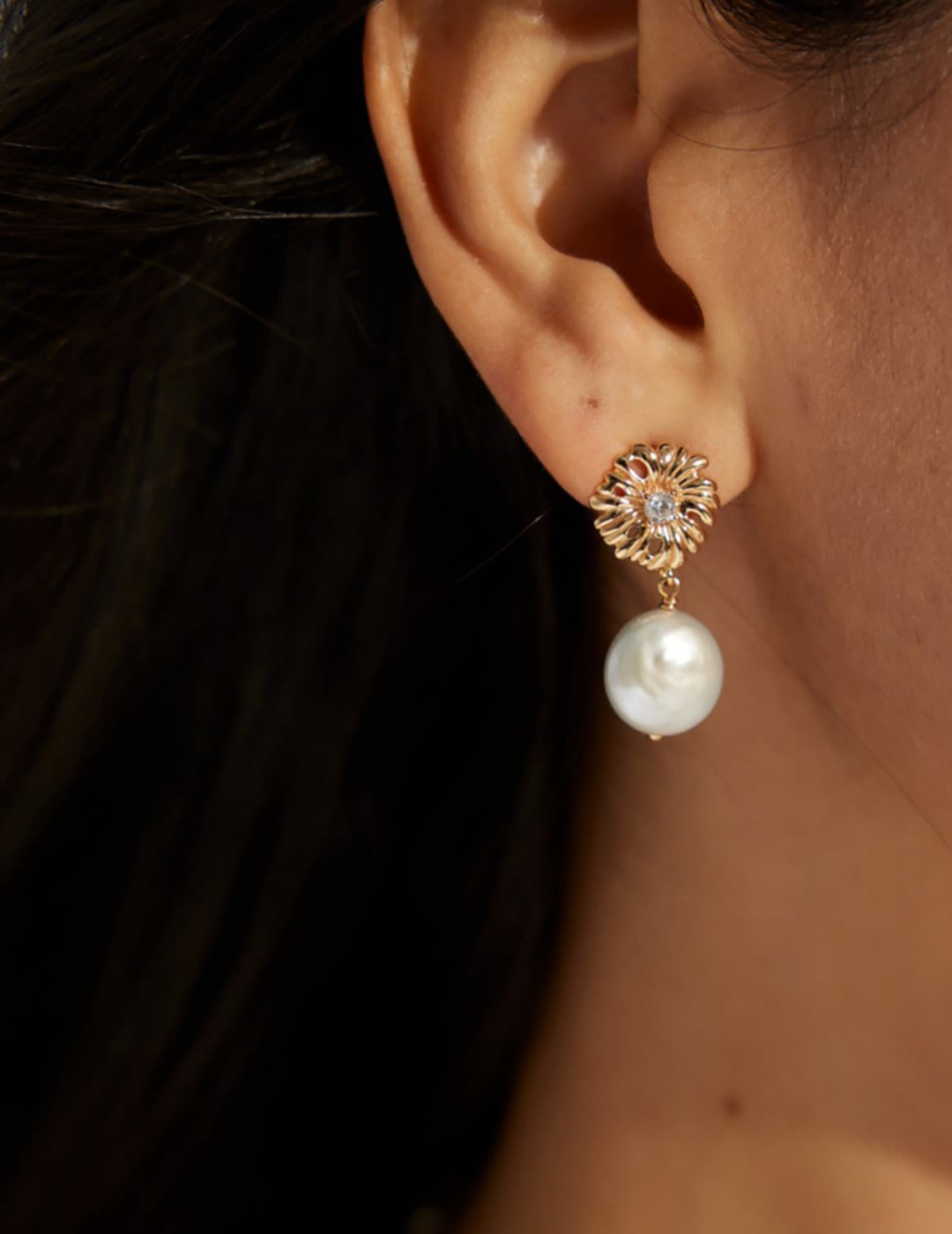 Boucles d'oreilles pendantes en perles de zircon