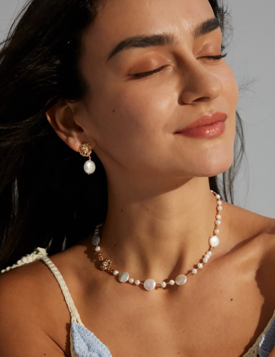 Boucles d'oreilles pendantes en perles de zircon