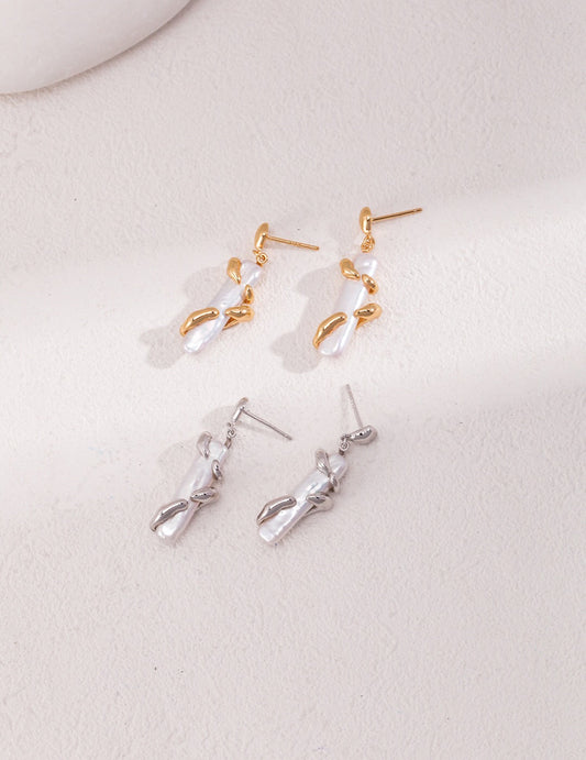 Boucles d'oreilles en perles en forme de pilier