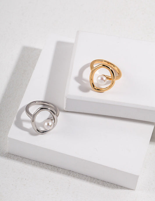 Bague à cercle ouvert géométrique