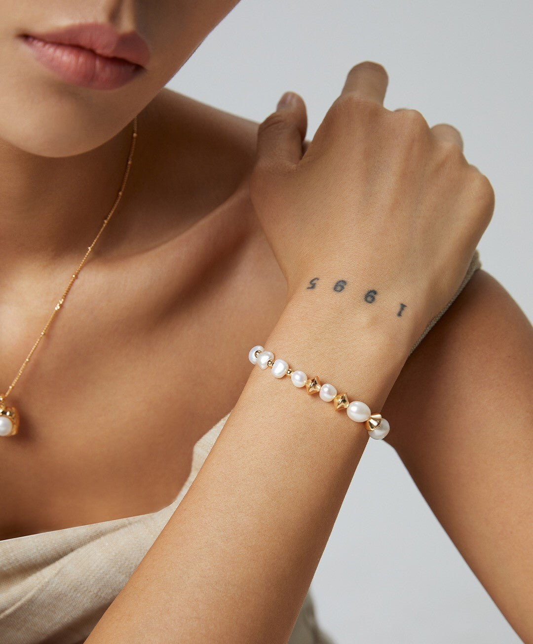 Süßwasser-Kartoffelperlen-Armband