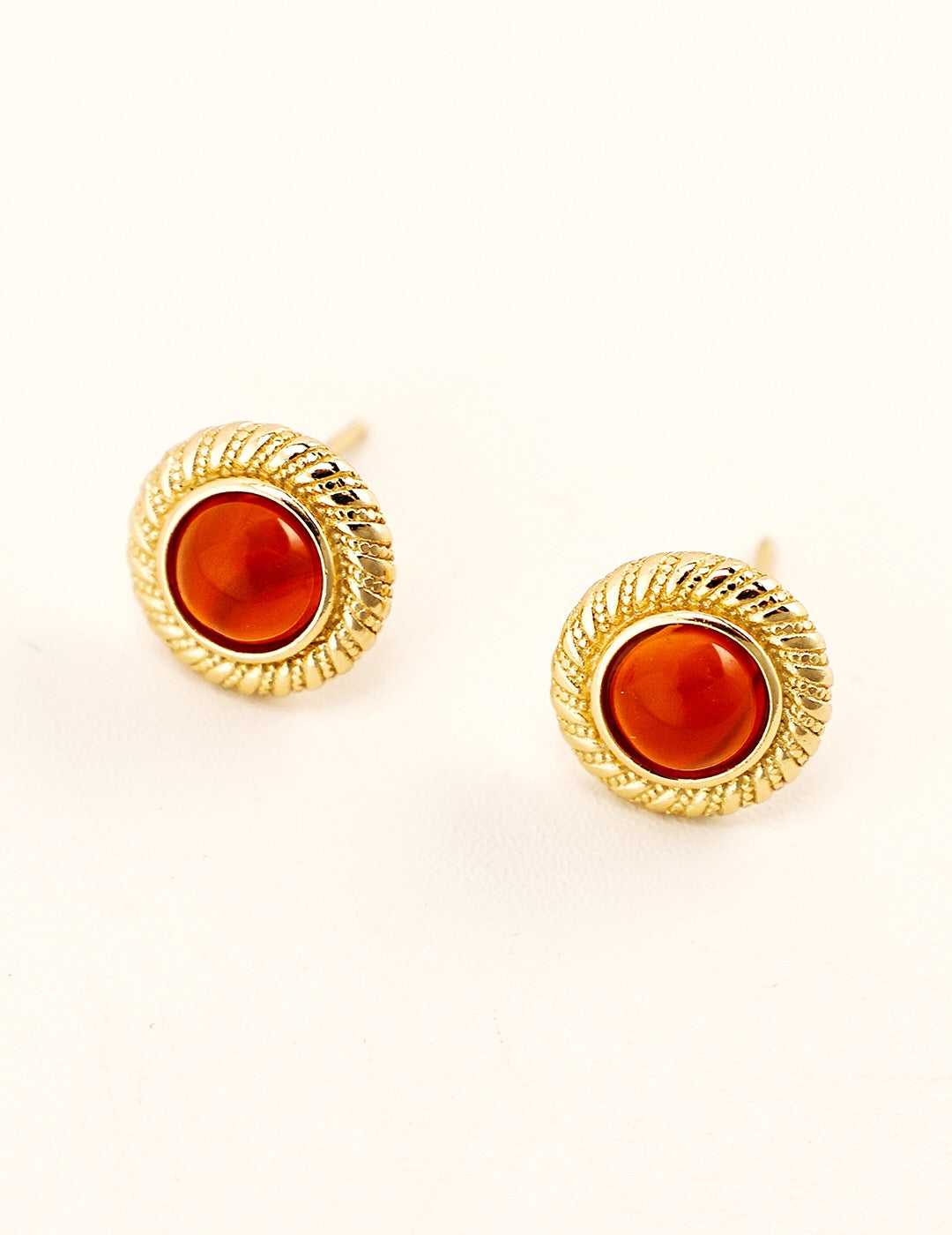 Boucles d'oreilles en agate rouge de style vintage
