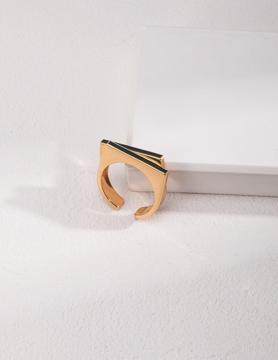 Bague en vermeil doré irrégulier avec glaçure goutte à goutte