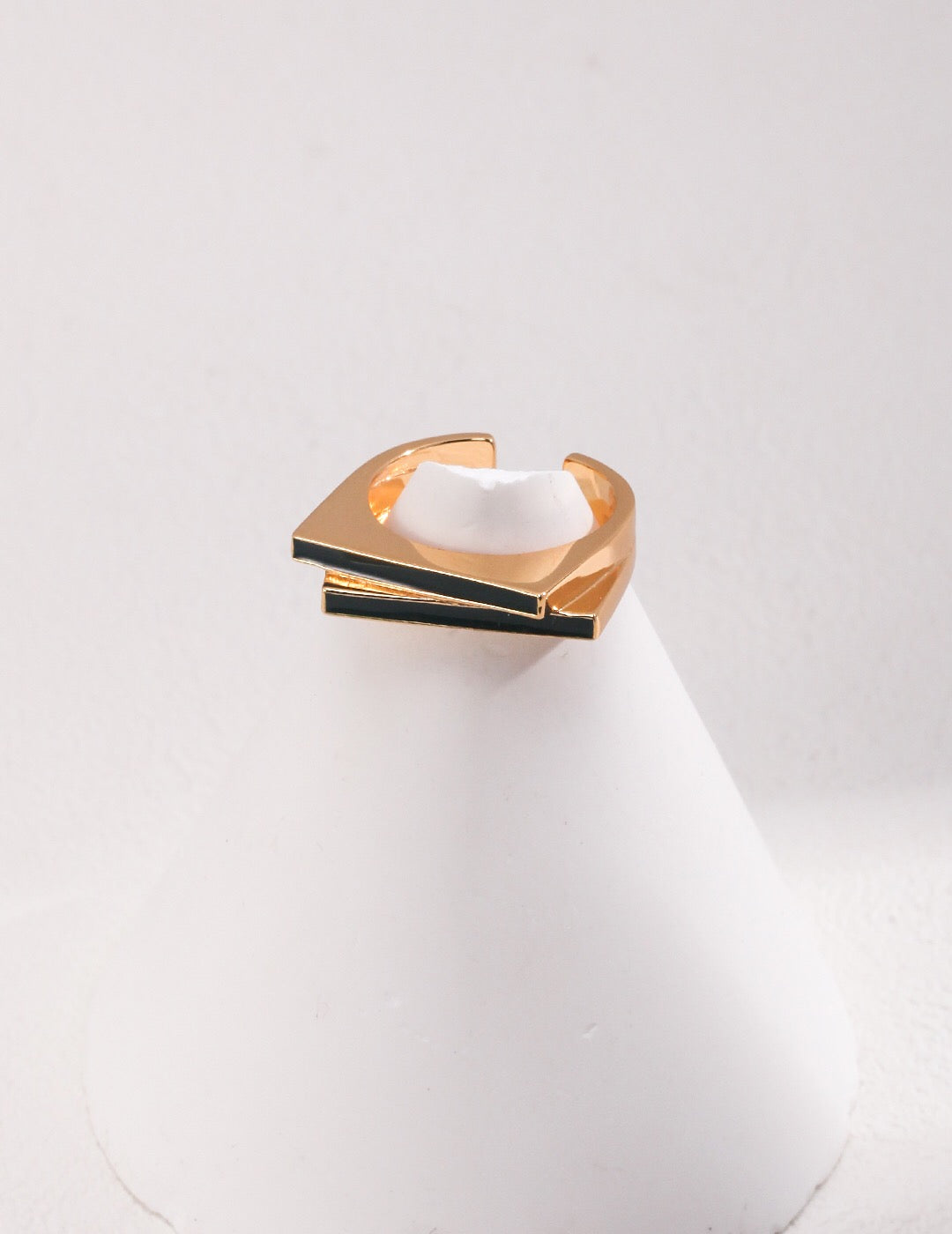 Bague en vermeil doré irrégulier avec glaçure goutte à goutte