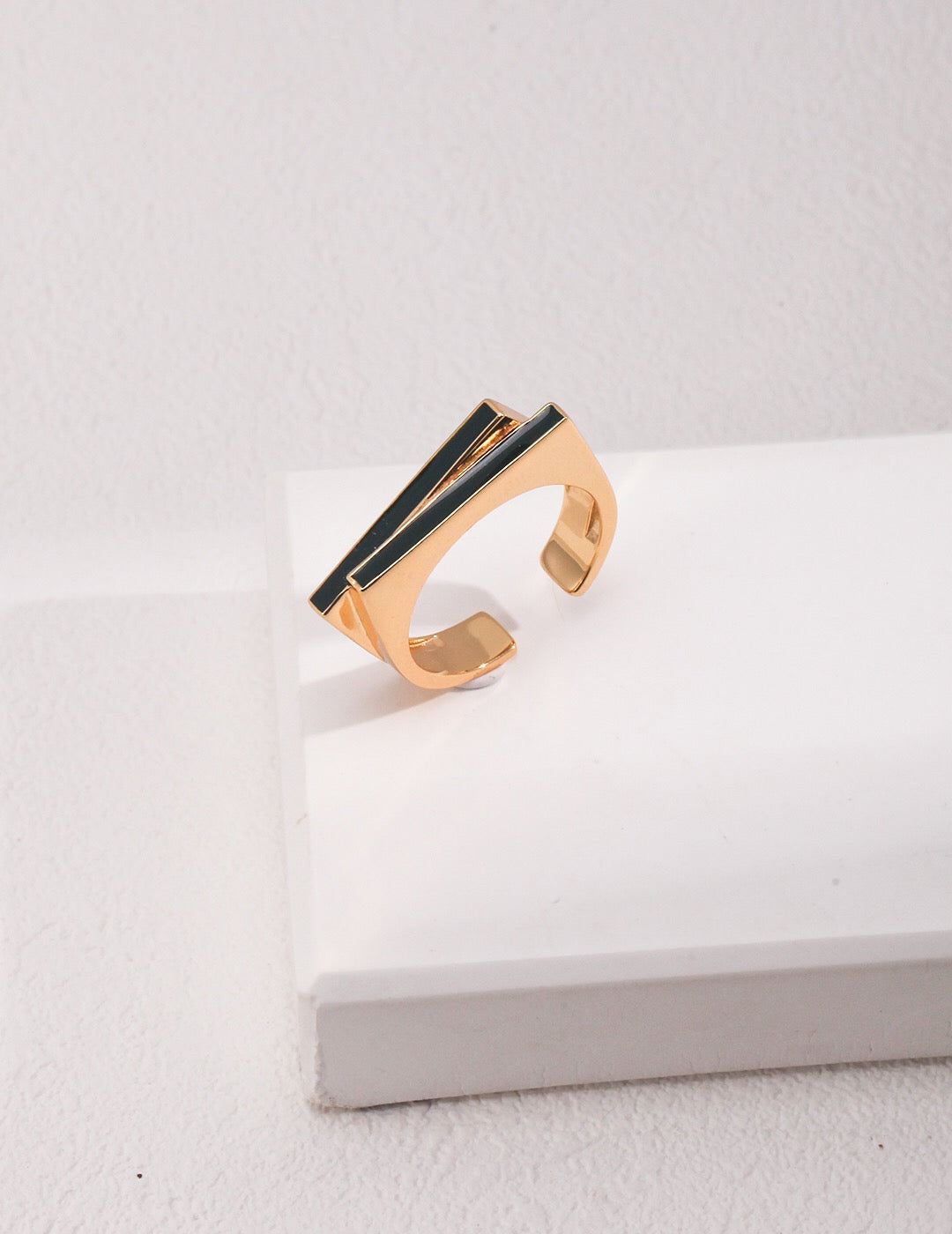 Bague en vermeil doré irrégulier avec glaçure goutte à goutte