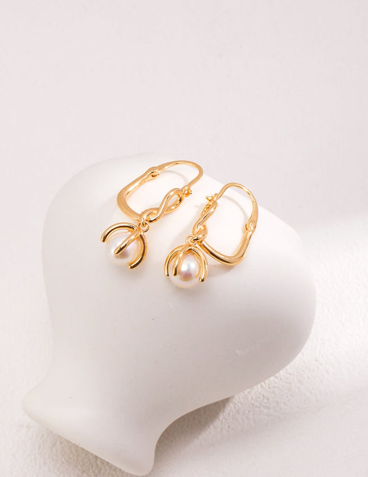 Boucles d'oreilles pendantes en perles naturelles