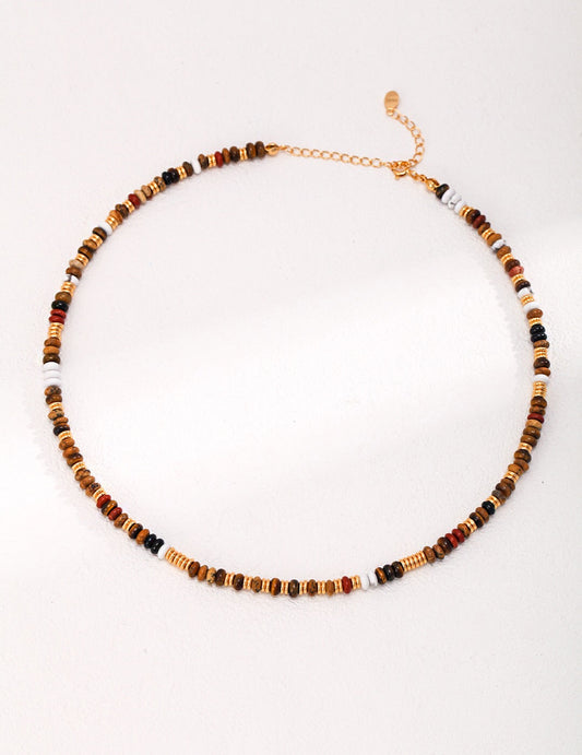 Collier de perles en pierre précieuse œil de tigre