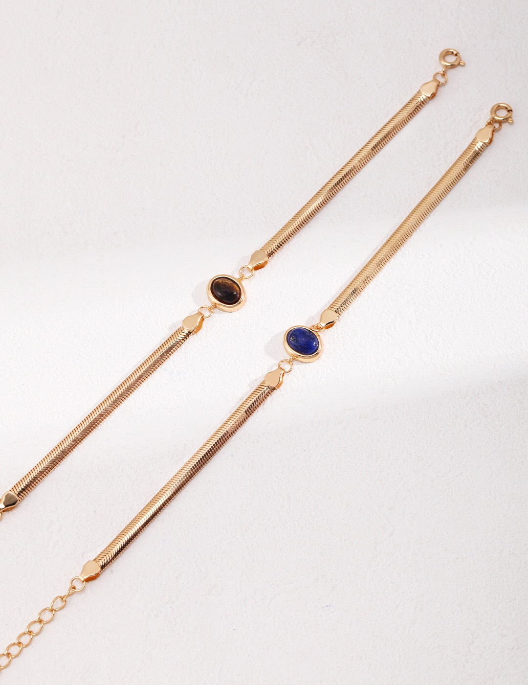 Natürliches Lapislazuli/Tigerauge-Armband