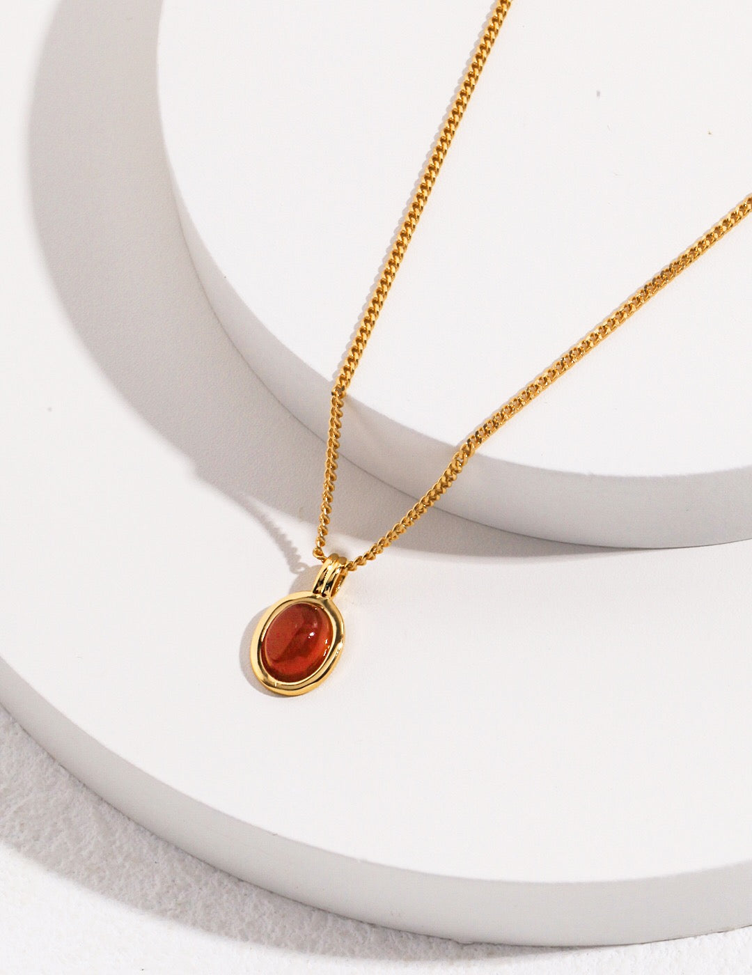 Collier goutte d'agate rouge