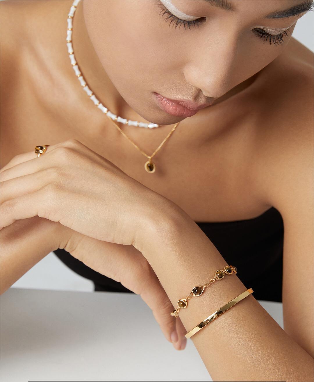 Ring mit Tigerauge-Stein im Vintage-Stil