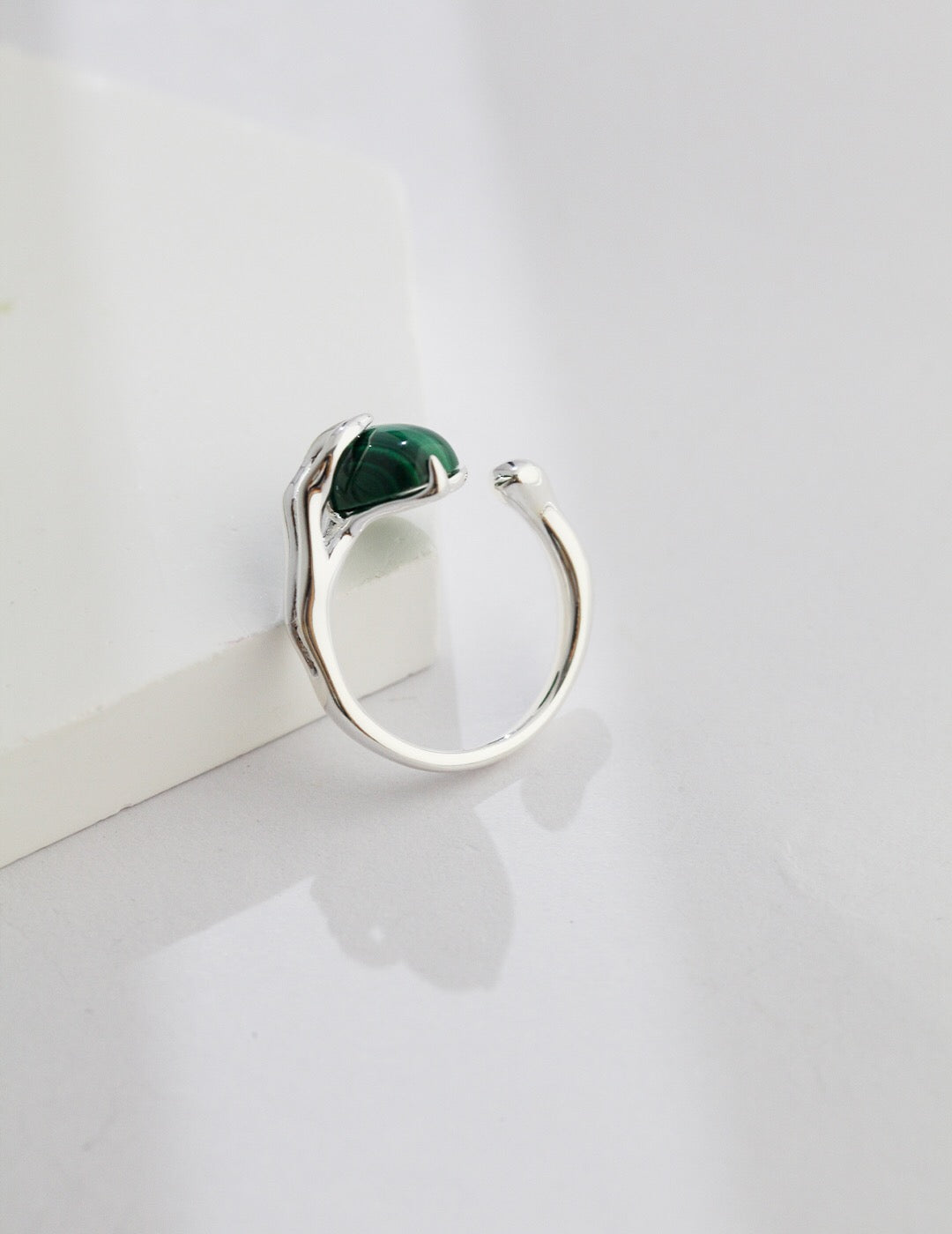 Offener Ring aus natürlichem Malachit