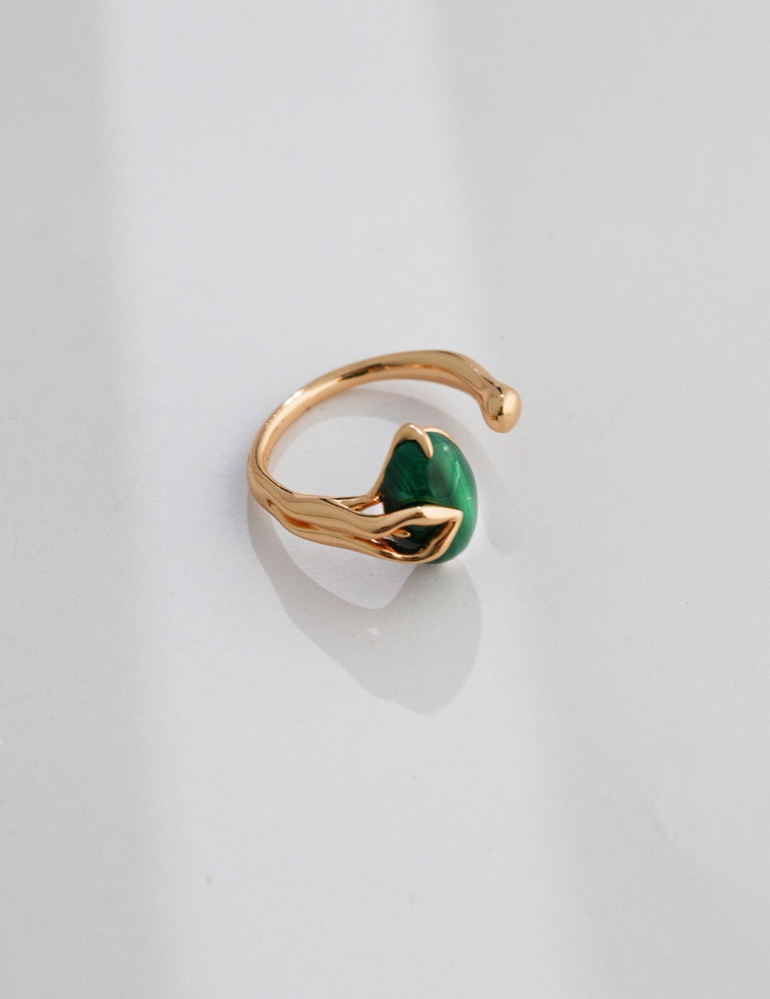 Offener Ring aus natürlichem Malachit