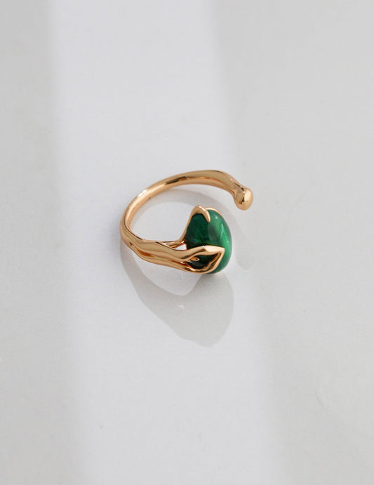 Offener Ring aus natürlichem Malachit