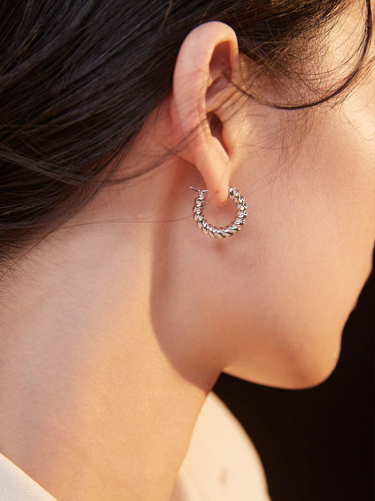 Boucles d'oreilles créoles en forme de croissant