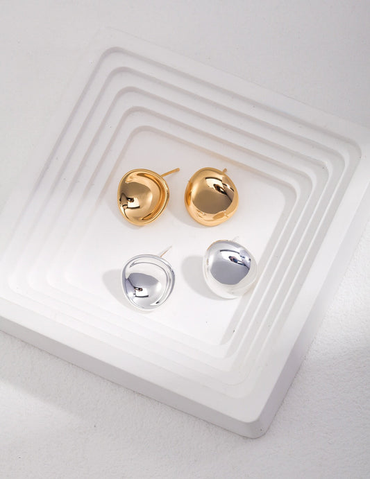 Boucles d'oreilles asymétriques de style concave et convexe