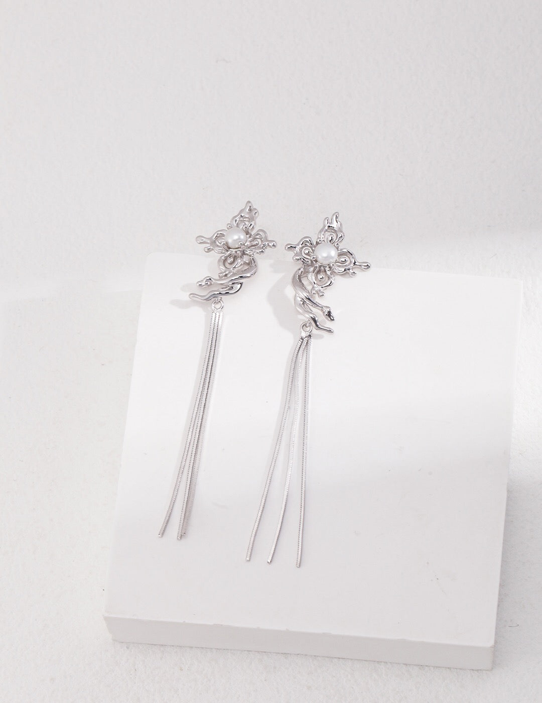 Schmetterlingsflügel-Ohrringe aus Sterlingsilber
