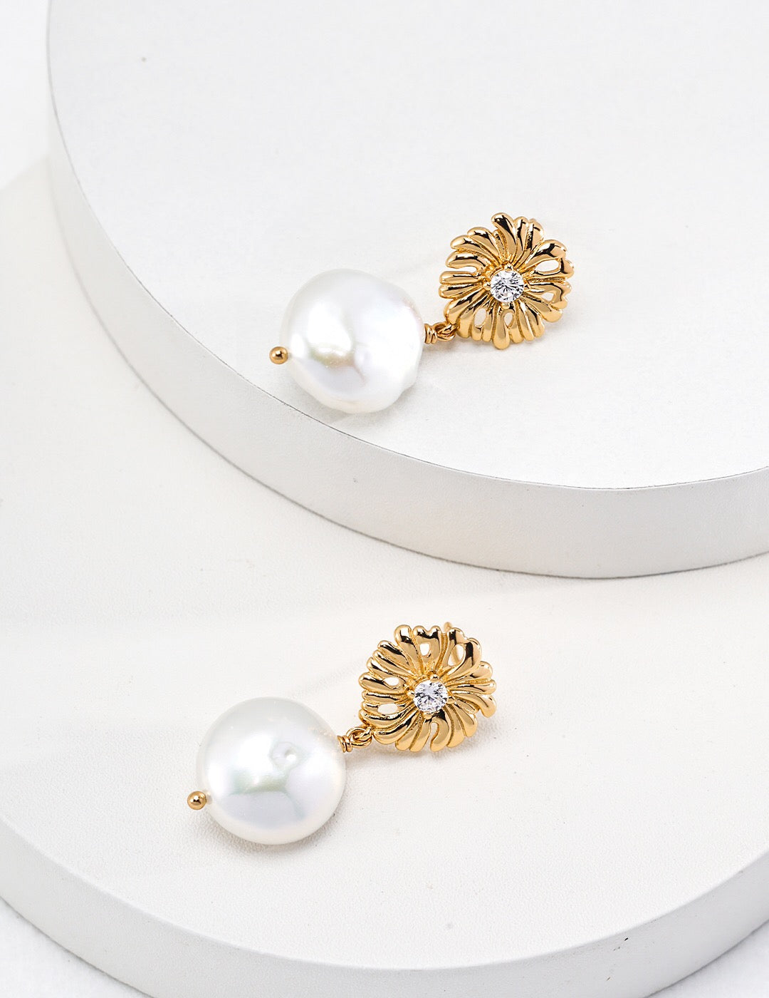 Boucles d'oreilles pendantes en perles de zircon