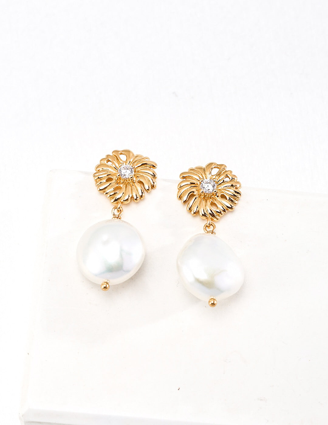 Boucles d'oreilles pendantes en perles de zircon