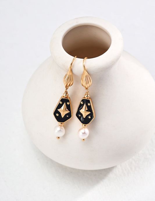 Boucles d'oreilles pendantes en perles classiques