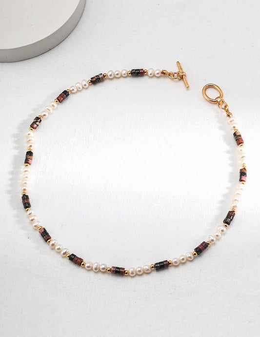 Collier de perles en pierre d'oeil de tigre