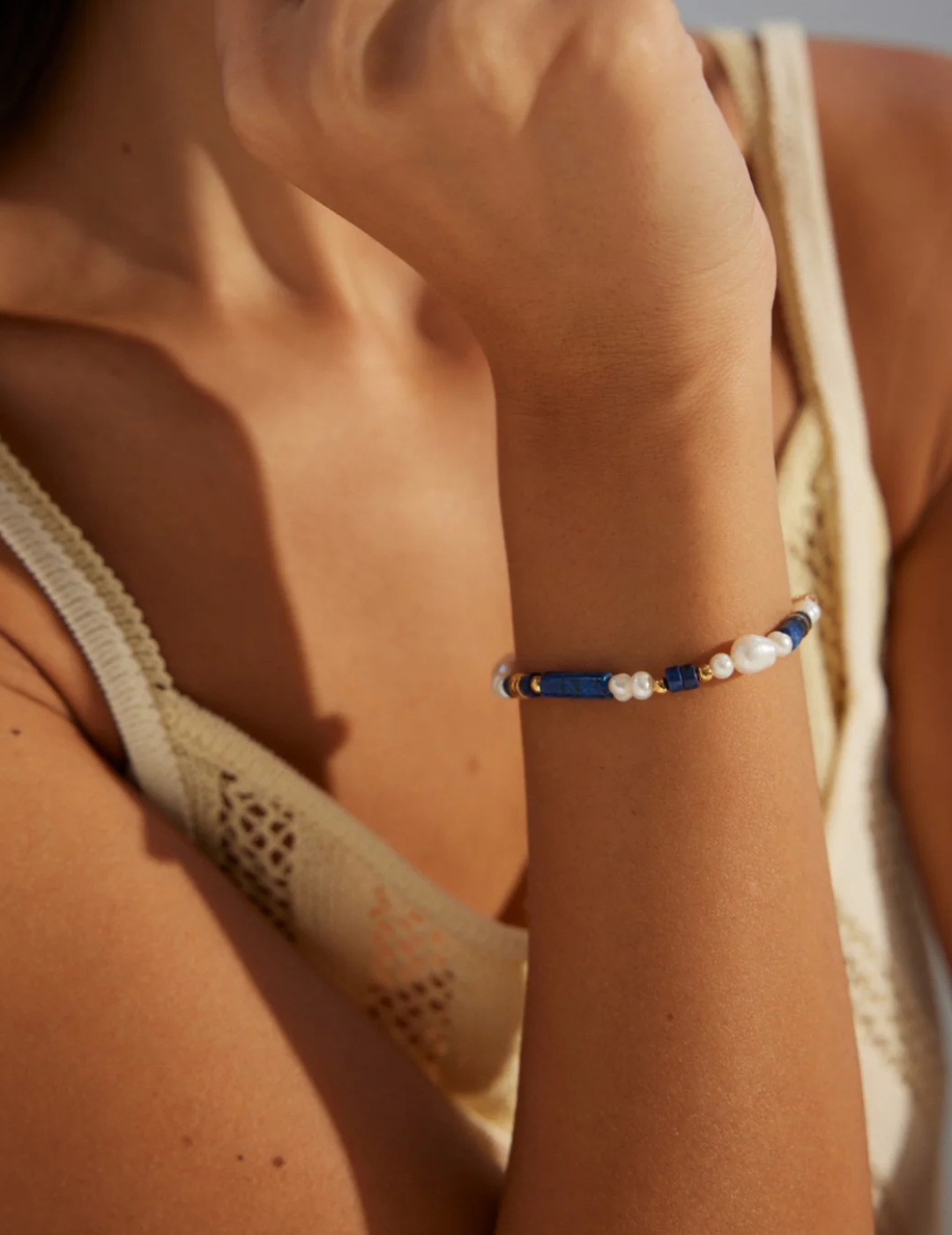 Armband aus natürlichen Lapislazuli-Perlen