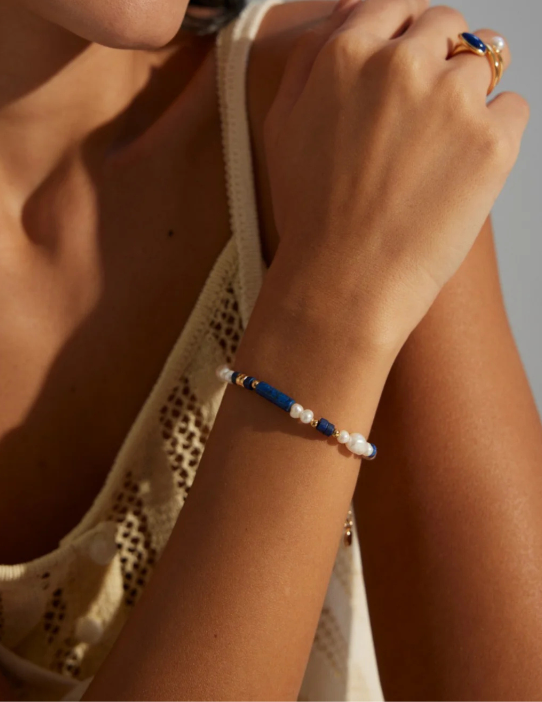 Armband aus natürlichen Lapislazuli-Perlen