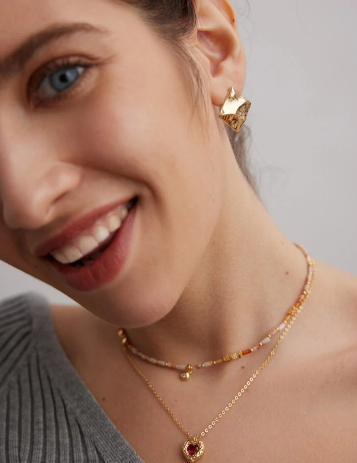 Collier en forme de cœur avec zircon