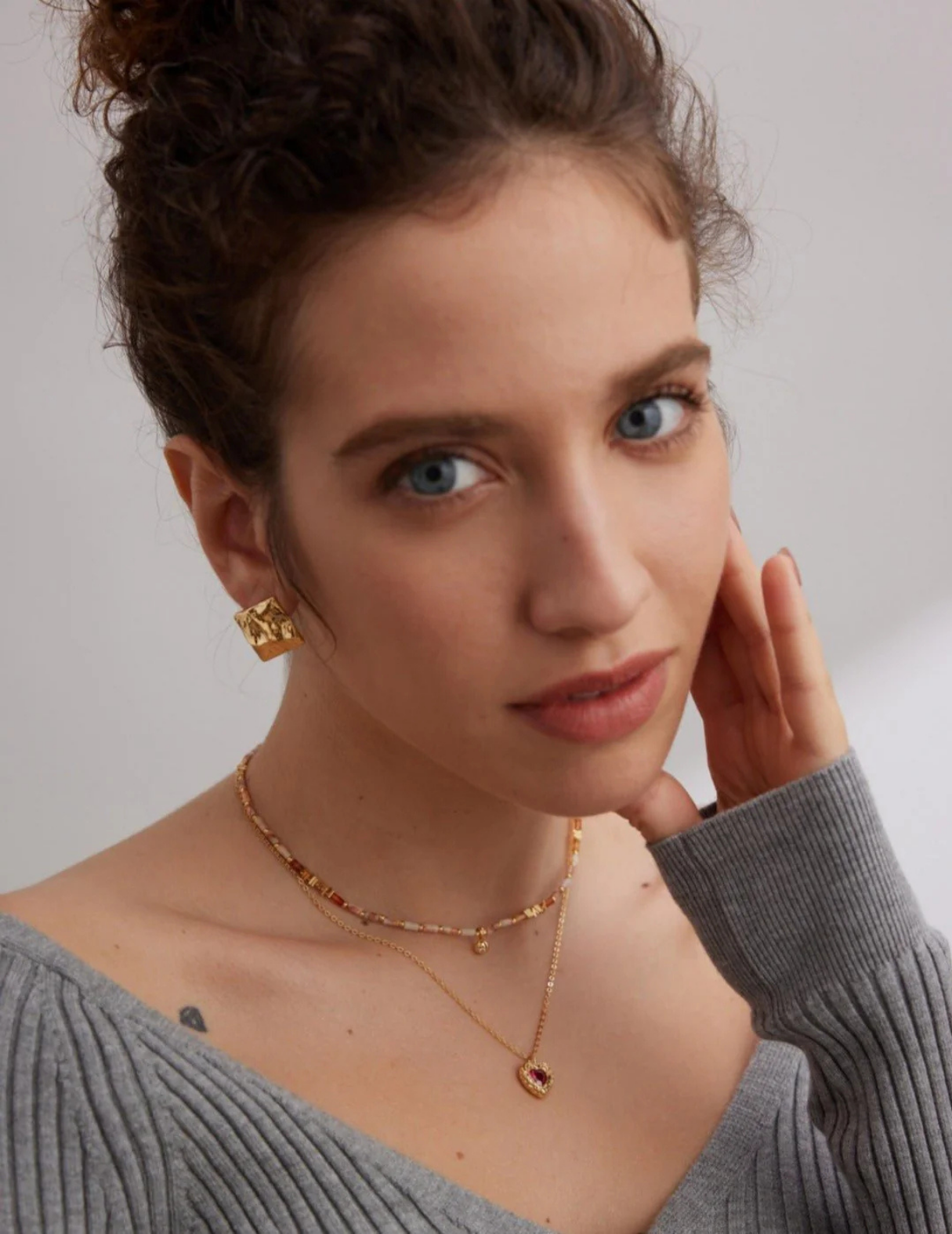 Collier en forme de cœur avec zircon