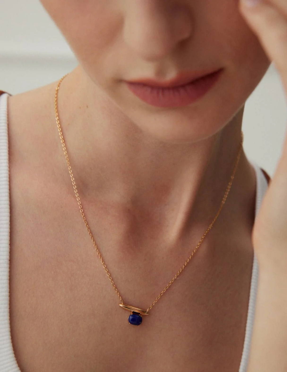 Minimalistische Lapislazuli/Malachit Stapelkette