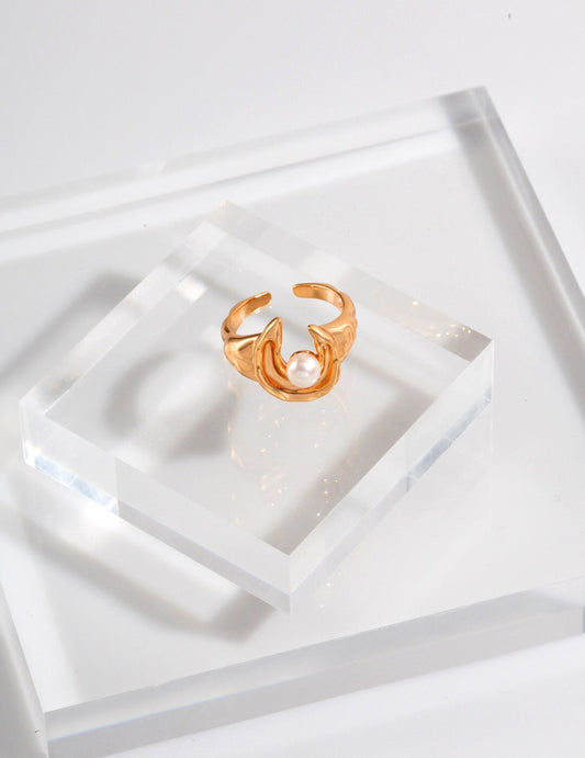 Bague en perles avec motif étoile et lune
