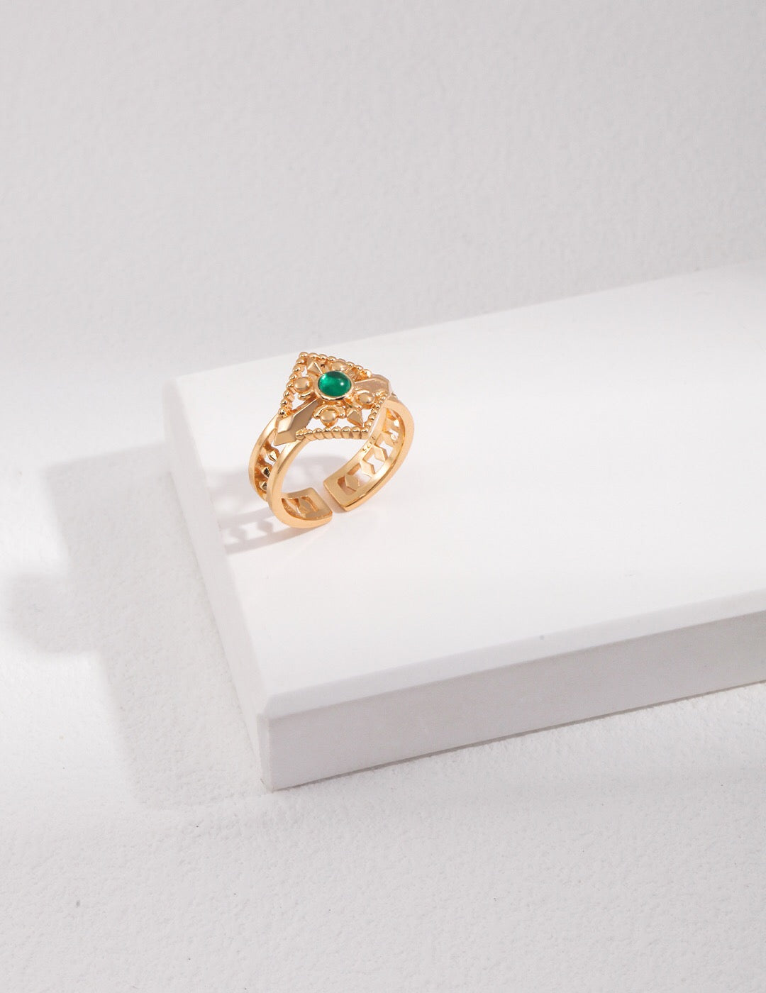 Bague couronne de princesse en zircon vert