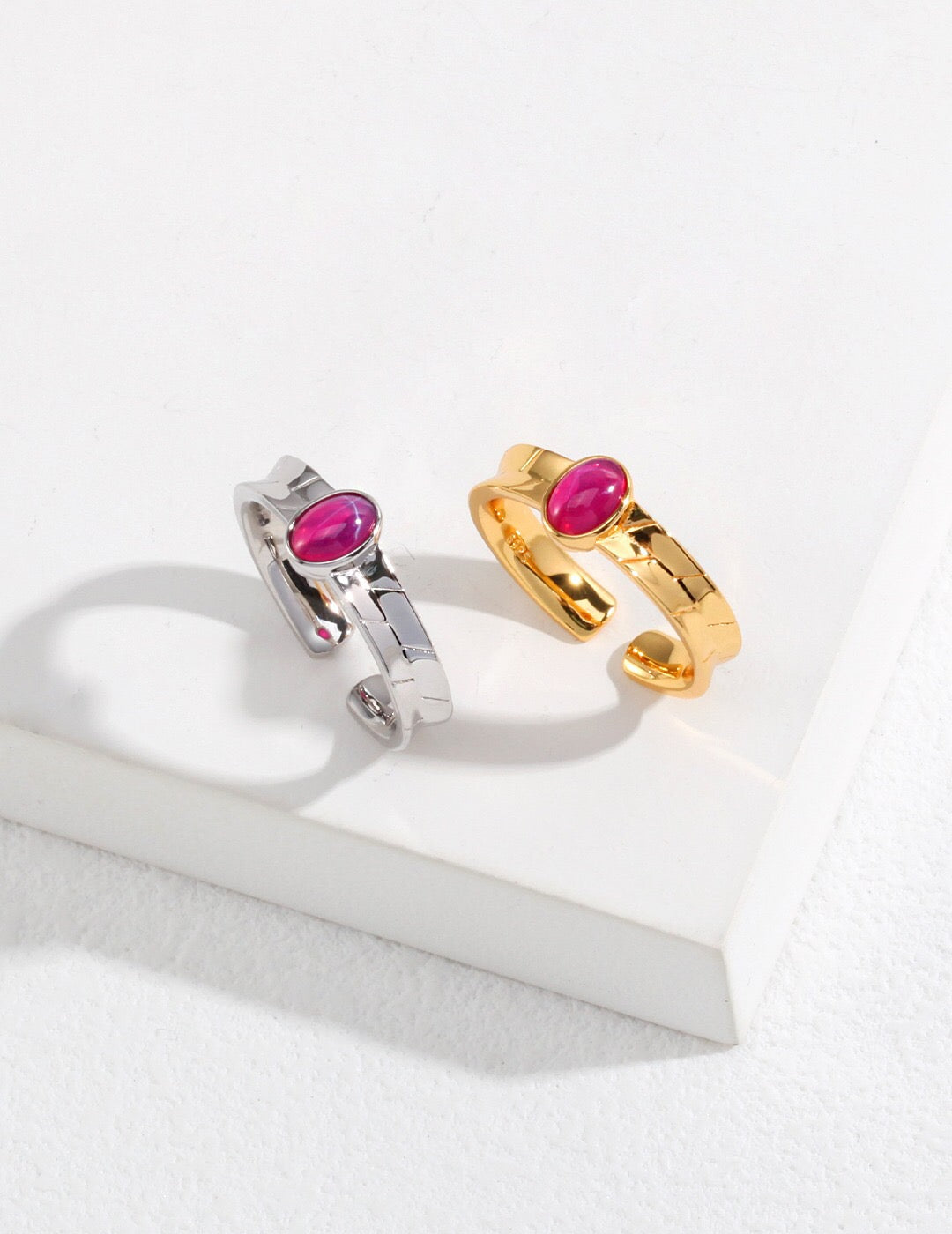 Rosa ovaler Zirkonring