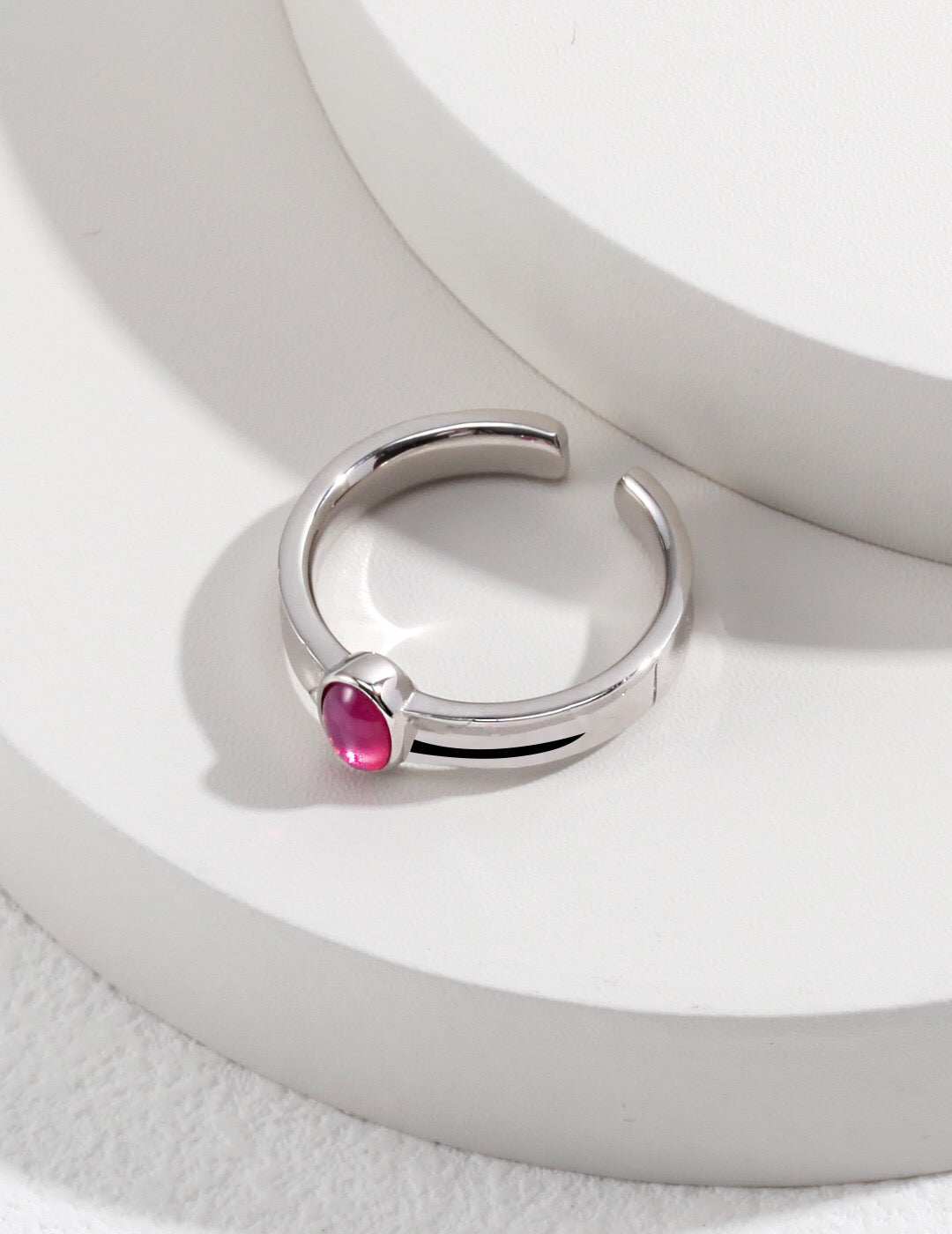 Rosa ovaler Zirkonring
