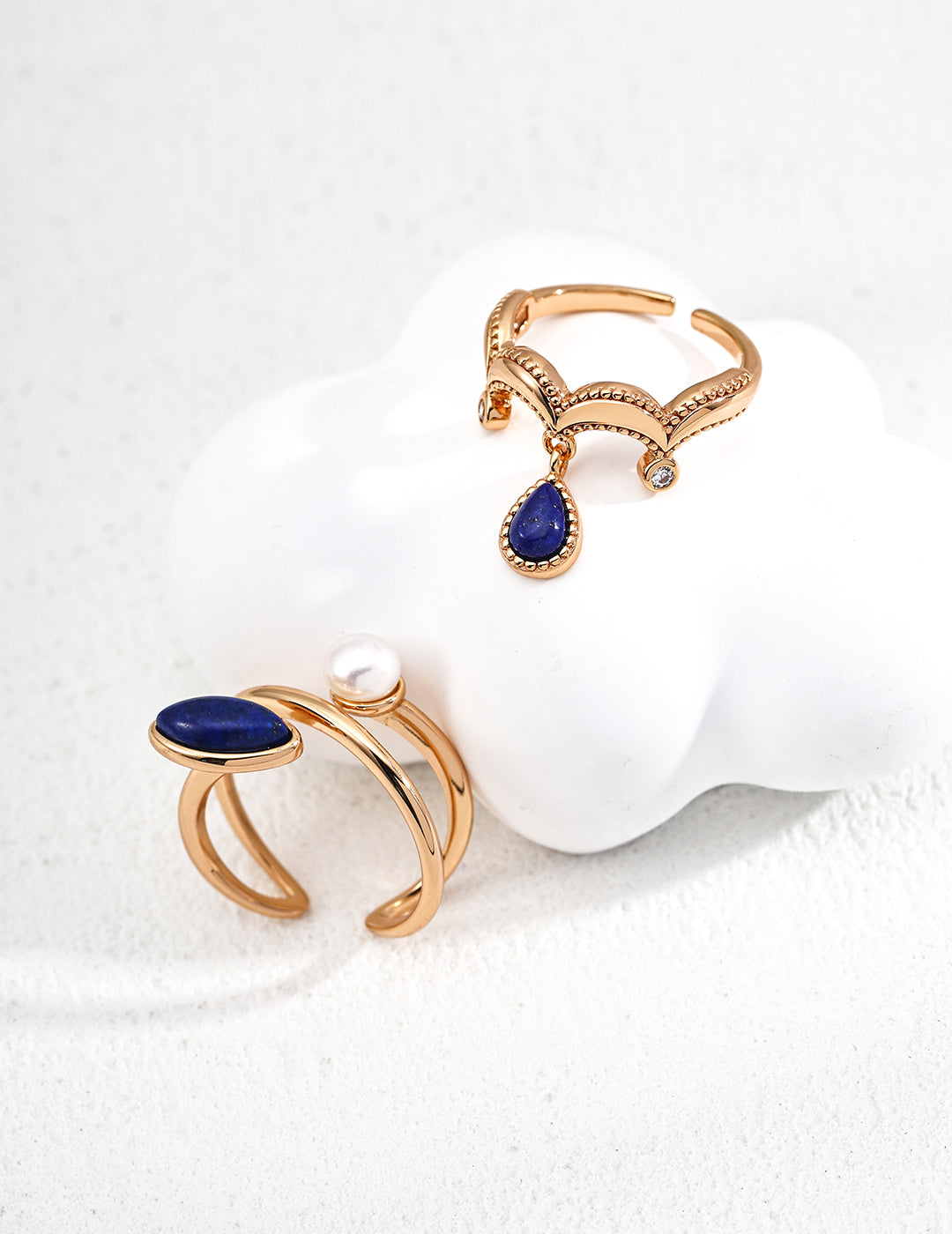 Vintage Style Lapis Lazuli Zircon Ring