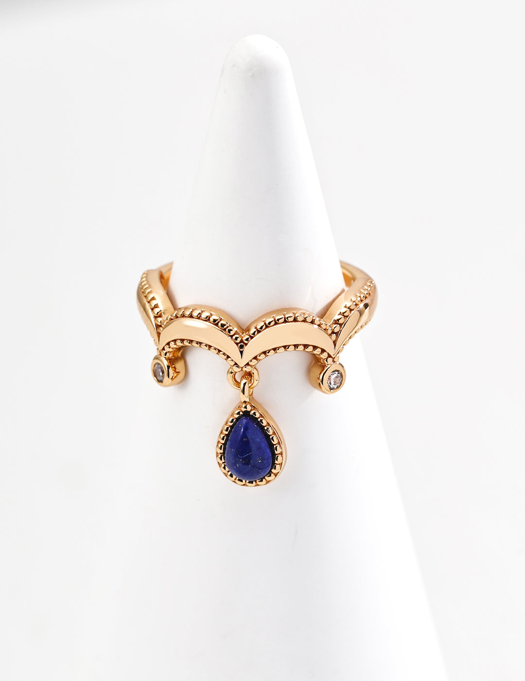 Vintage Style Lapis Lazuli Zircon Ring