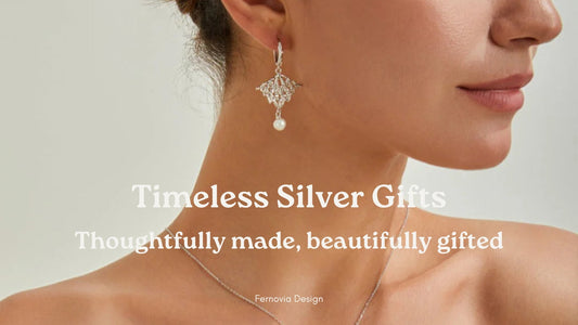 Timeless Silver Gifts: Thoughtfully Made, Beautifully Gifted blog banner by fernovia design