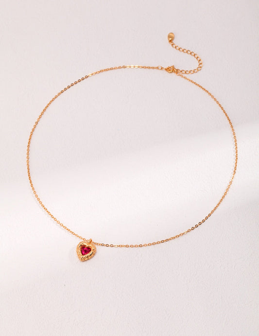 Love Heart Shape Zircon Necklace