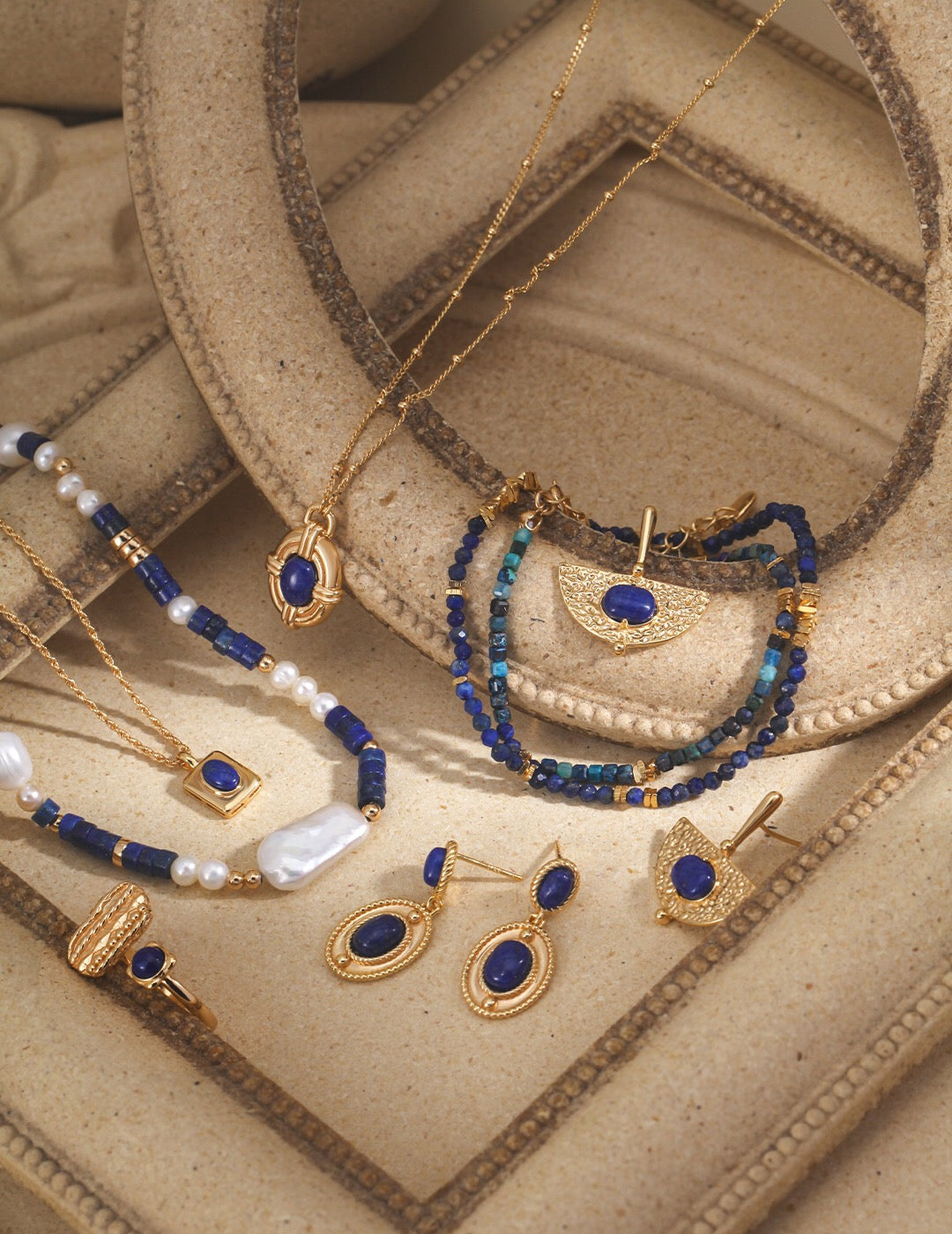 Collier en lapis-lazuli de style vintage