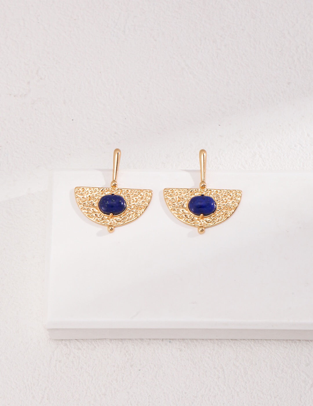 Scalloped Lapis Lazuli Earrings