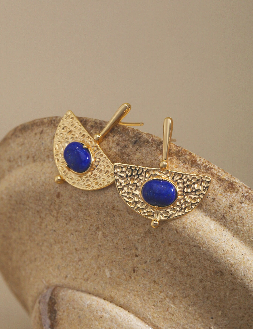 Scalloped Lapis Lazuli Earrings