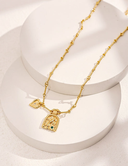 Vintage Style Love Zircon Necklace