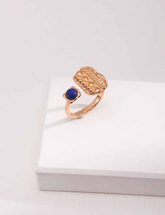 Vintage Style Lapis Lazuli Open Ring