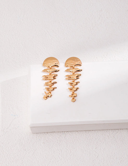 Christmas Tree Gold Vermeil Earrings