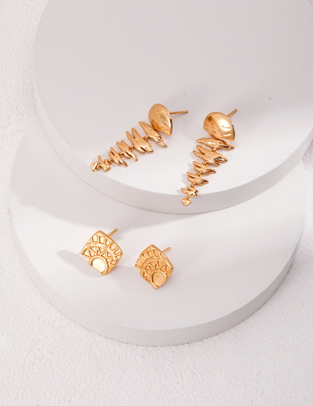 Christmas Tree Gold Vermeil Earrings