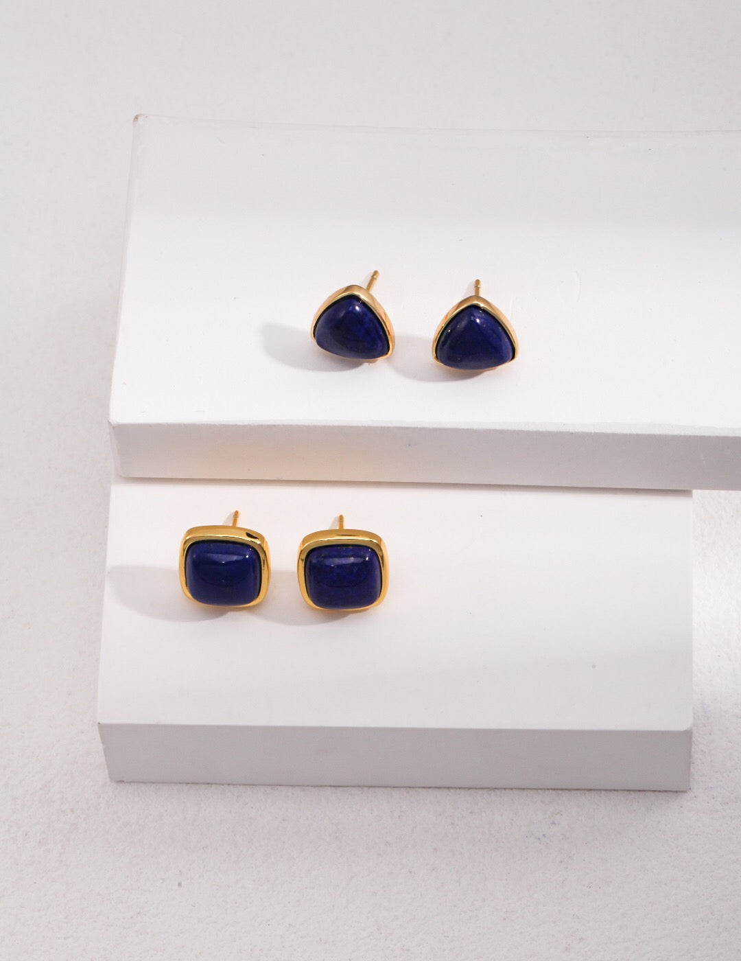 Square Natural Lapis Lazuli Earrings