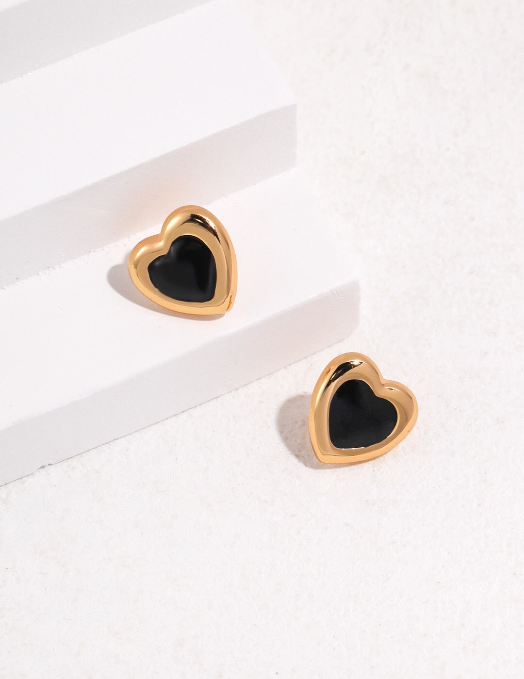 Black Agate Love Earrings