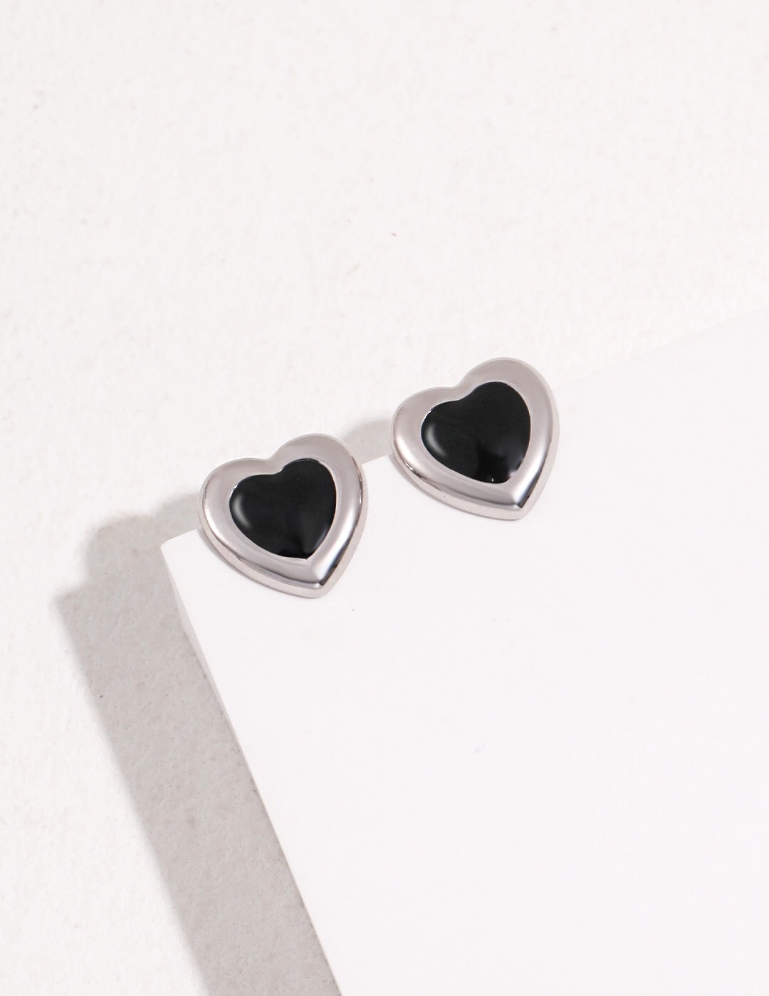 Black Agate Love Earrings