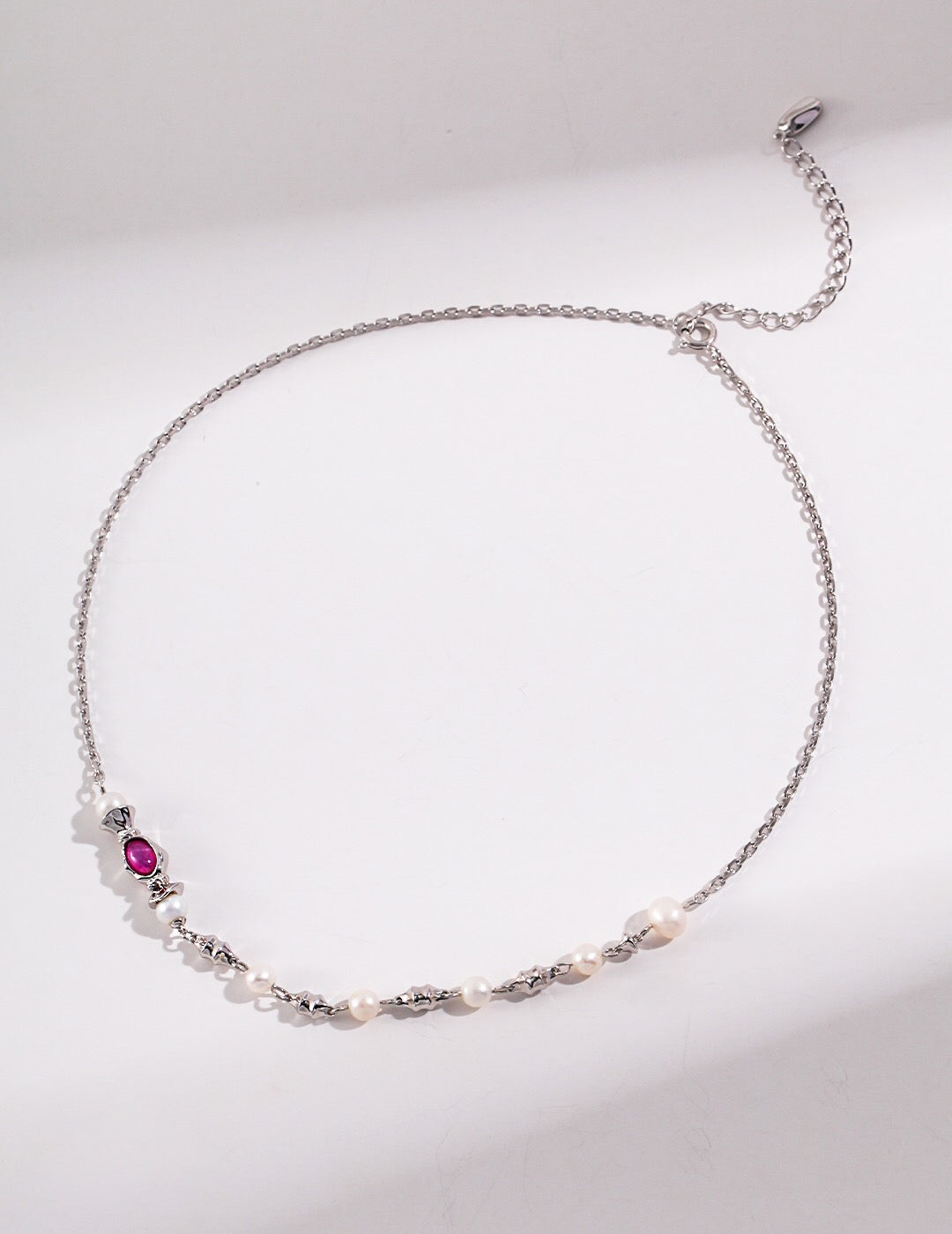 Freshwater Pearl and Pink Zircon Necklace