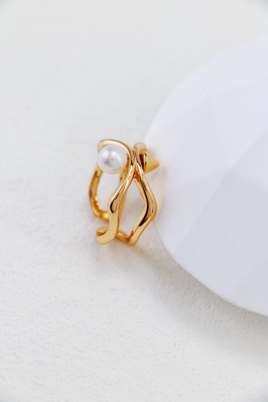 Irregular Simple Pearl Adjustable Ring