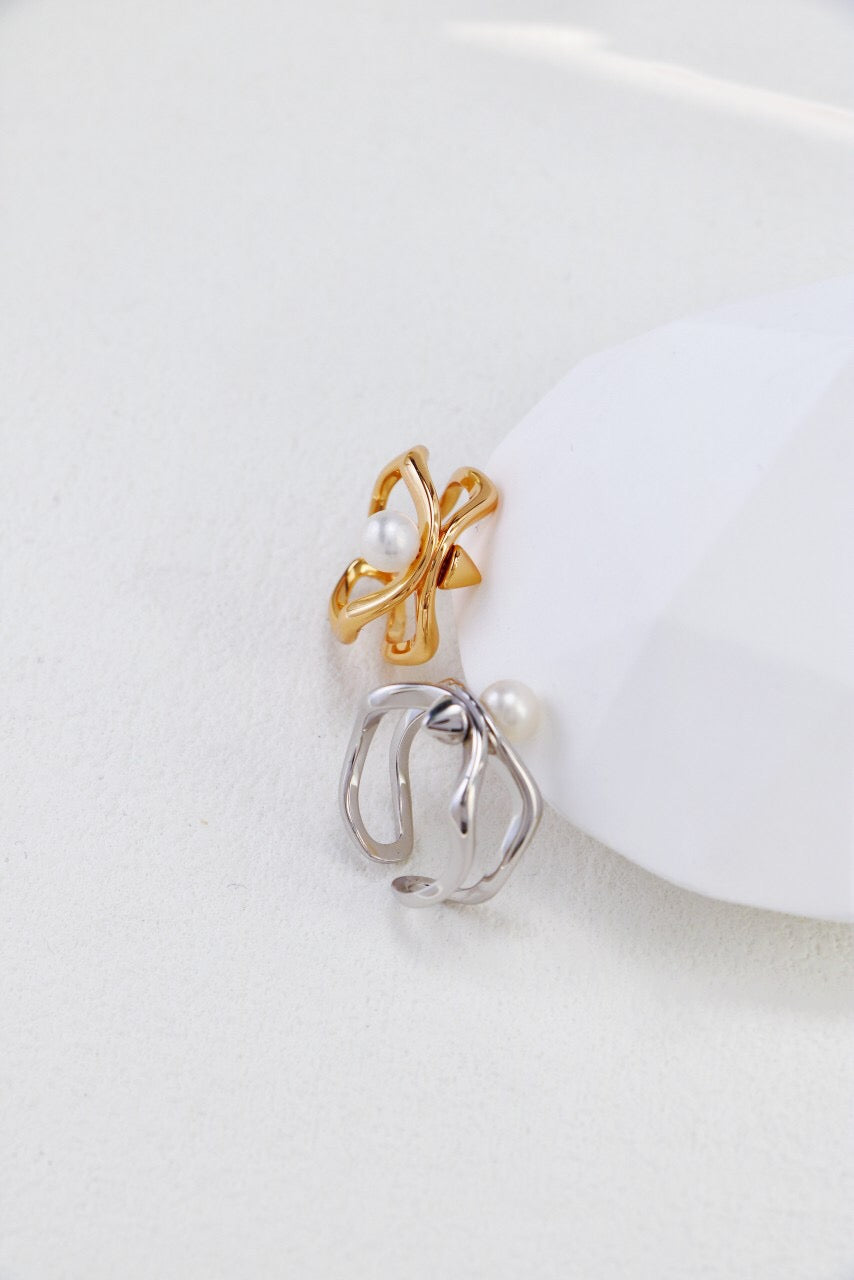 Irregular Simple Pearl Adjustable Ring